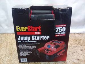 lot 13 image: Everstart JUS750CE Jump Starter w 120 PSI Digital Compressor