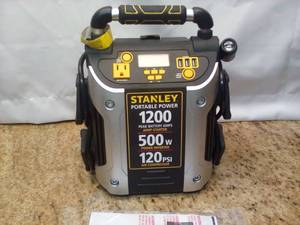lot 16 image: Stanley J5CPD Jump StarterPower Station 1200 Peak Amp with 500 watt inverter