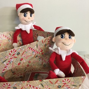 lot 158 image: Elves on the Shelf in Gift Boxes