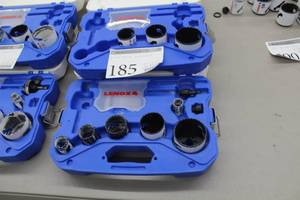lot 185 image: Lot of (2) Lenox Partial Hole Saw Kits, Cases