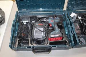 lot 147 image: Bosch 18V Cordless Drill, Battery, Charger, Case