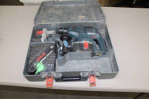 lot 164 image: Bosch 24V Cordless Hammerdrill 11524, Battery, Charger, Case
