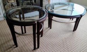 Contemporary Glass Topped Table Set