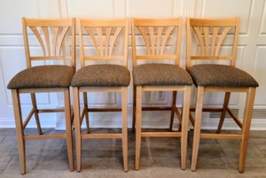 Set of Four Maple Bar Height Stools