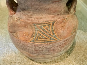 Large Decorative Pottery With Faux Foliage