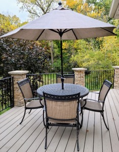 Metal Patio Table Set & Umbrella