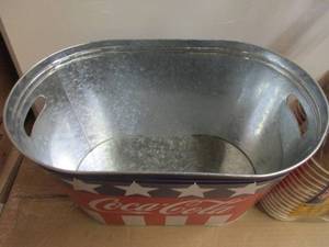Coca-Cola Tin Tub and Solo Cups
