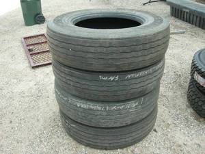 lot 218 image: 4 Used Low-Pro 225 TruckTrailer Tires