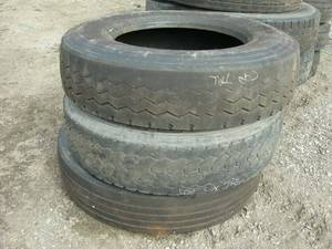 lot 220 image: 3 Used Tall 245 TruckTrailer Tires