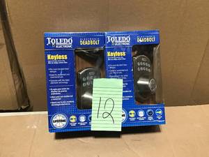 lot 12 image: Electronic Stainless Steel Deadbolt with Remote Control in good condition