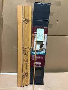 lot 23 image: Home Decorators Collection Chestnut Cordless 2-12 in. Premium Faux Wood Blind - 35 in. W x 48 in. L (Actual Size 34.5 in. W x 48 in. L) in good condition