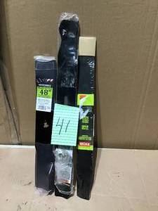 lot 41 image: Maxpower 48 in. Mower Blade Set for Craftsman, Husqvarna, Poulan(3-Pack) in good condition