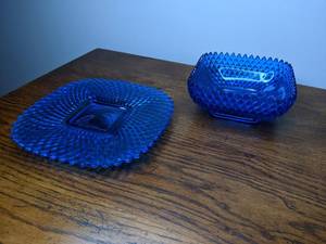 lot 22 image: Miss America Depression Blue Glass