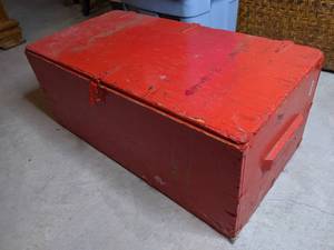 lot 388 image: Red trunk and contents