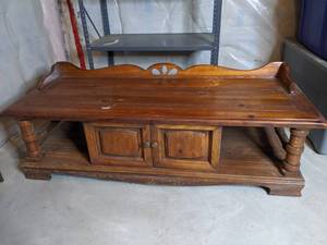 lot 393 image: Solid wood vintage coffee table