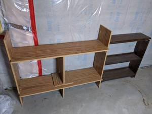 lot 503 image: Lot of 2 wooden shelving units