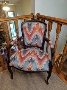 lot 269 image: 19th Century French Chair with Flame Stitch Upholstery