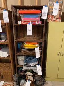 lot 372 image: Wicker Shelving unit