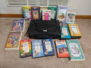lot 306 image: Lot of Vintage kids Movie VHSs and Orion VHS Player