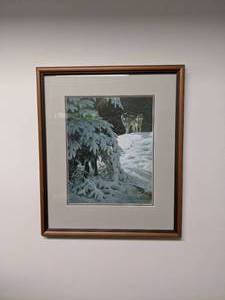 lot 308 image: Wolf In the woods print