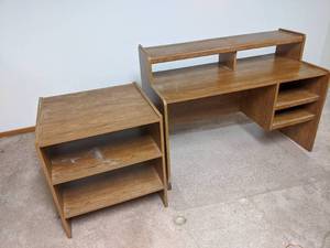 lot 312 image: Desk and Side table