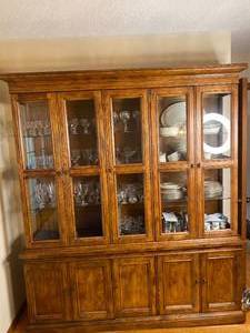 lot 46 image: Wonderful Henderson Ten Door Display Cabinet China Hutch