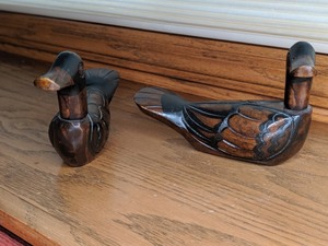 lot 205 image: Pair of Wood Crafted Ducks