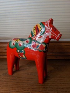 lot 230 image: Swedish Nils Olsson Red Dala Horse