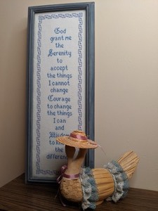 lot 235 image: Embroidered Serenity Prayer with Decorative Duck