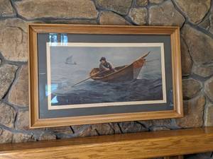 lot 119 image: Framed Wellington Ward Jr The Doryman Limited Edition Lithograph