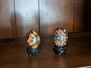 lot 127 image: Pair of Pysankas (aka Ukranian Easter eggs)