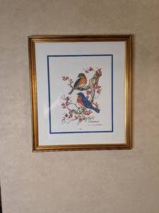 lot 168 image: Anne Worsham Richardsons signed Bluebirds plus two more bird prints