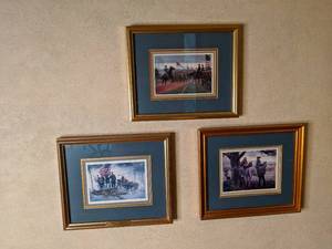 lot 169 image: Three Handsomely Framed Civil War Themed Art Pieces
