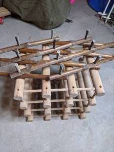 lot 537 image: Wine rack and Wooden coat hanger