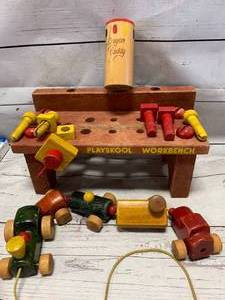 Playskool Workbench, Crayon Caddy, Wood Toys