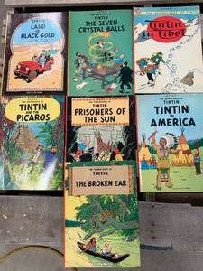 Lot of 7 Adventures of Tin Tin Comic Novels (sold for $61 on Ebay)