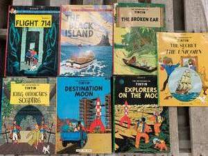 Lot of 7 Adventures of Tin Tin Comic Novels (sold for $61 on Ebay)