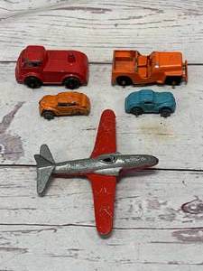 Lot of 5 Tootsietoy Toy Cars & Plane
