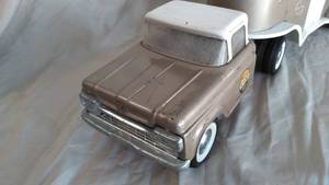 Toy truck and horse trailer. Metal