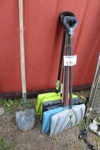 lot 426 image: Lot of (7) Snow Shovels (6), Spade (1)