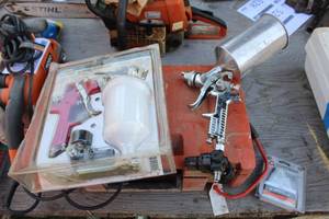 lot 524 image: Lot of (2) Tool Shop HVLP Paint & Prime Spray Gun, Tool Shop HVLP Paint Spray Gun H827W