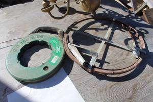 lot 571 image: Lot of (2) Greenlee Steel Fish Tape 200 438-20, Cobra Flat Sewer Rod 12 x 50
