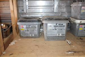 lot 588 image: Lot of (2) Grip Rite Fasners Primeguard Ten Exterior Screw 2-12 25 lbs. Tub, Primeguard Exterior Screw 3  25 lbs. Tub