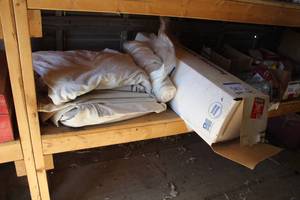 lot 583 image: Lot of (4) Drop Cloths (x2), Film-Guard Clear 6mil Plastic Sheeting Rolls (x2)