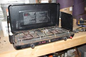 lot 595 image: Sears, Roebuck and Co. Hillary Legend Propane Camping Stove Matchless Deluxe Stove 201.728612