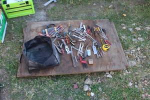 lot 539 image: Soft Side Toolbag, Locking Pliers, Tape Measure, CombinationOpen End Wrenches, Pliers, Screwdrivers, and more