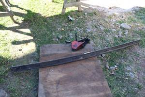 lot 570 image: Steel Bumper with Danger Stand Clear Minimum 50ft.