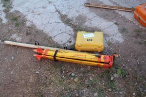 lot 635 image: Marksman Surveyor Equipment - Stand, Rotating Laser Level RL-50, Ruler