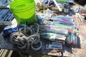 lot 653 image: Rope, Life Vest, Fishing Lures, Fishing Gear