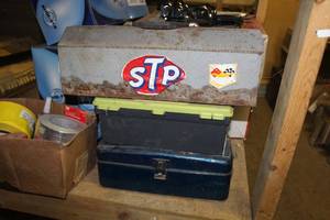 lot 700 image: Lot of (3) Metal Tool Boxes (x2), Plastic Tool Boxes (x1)